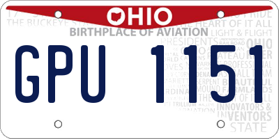 OH license plate GPU1151