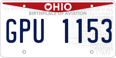 OH license plate GPU1153