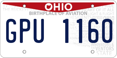 OH license plate GPU1160