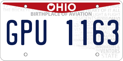 OH license plate GPU1163