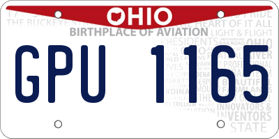 OH license plate GPU1165