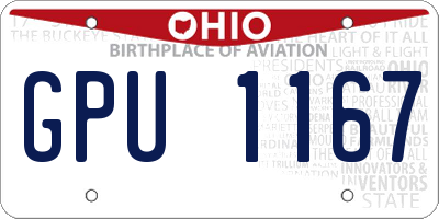 OH license plate GPU1167