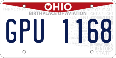 OH license plate GPU1168