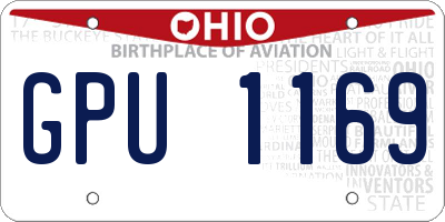 OH license plate GPU1169