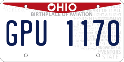 OH license plate GPU1170