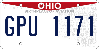 OH license plate GPU1171