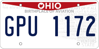 OH license plate GPU1172