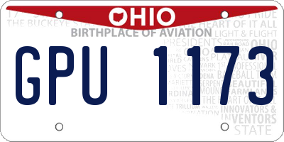 OH license plate GPU1173