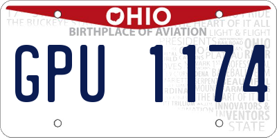OH license plate GPU1174
