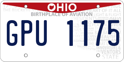 OH license plate GPU1175