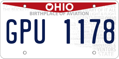 OH license plate GPU1178