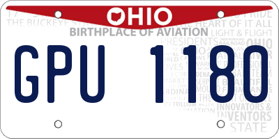 OH license plate GPU1180