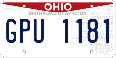 OH license plate GPU1181