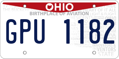 OH license plate GPU1182
