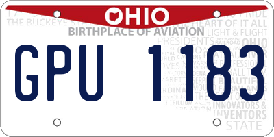 OH license plate GPU1183