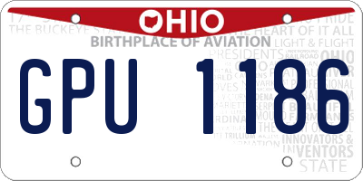 OH license plate GPU1186