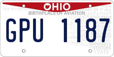OH license plate GPU1187