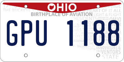 OH license plate GPU1188