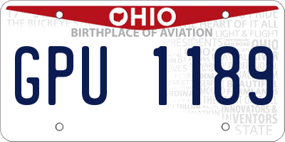 OH license plate GPU1189