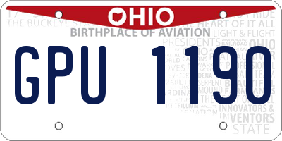 OH license plate GPU1190