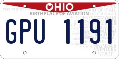 OH license plate GPU1191