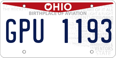 OH license plate GPU1193