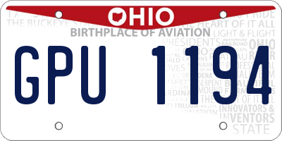 OH license plate GPU1194