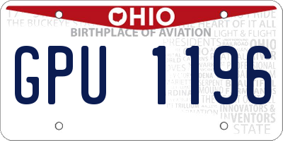 OH license plate GPU1196