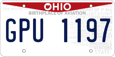 OH license plate GPU1197