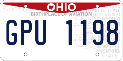 OH license plate GPU1198