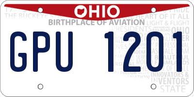 OH license plate GPU1201