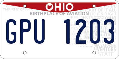 OH license plate GPU1203