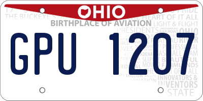 OH license plate GPU1207