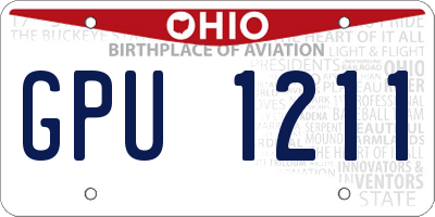 OH license plate GPU1211