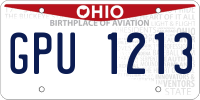 OH license plate GPU1213