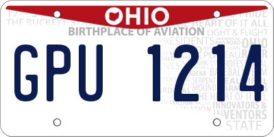 OH license plate GPU1214