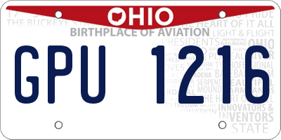 OH license plate GPU1216