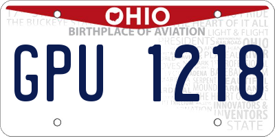 OH license plate GPU1218