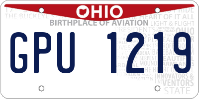 OH license plate GPU1219