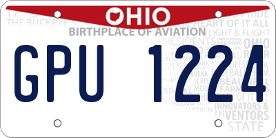 OH license plate GPU1224