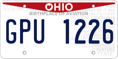 OH license plate GPU1226