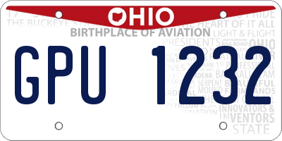 OH license plate GPU1232