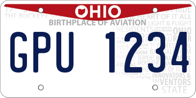 OH license plate GPU1234