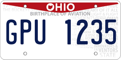 OH license plate GPU1235