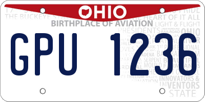 OH license plate GPU1236