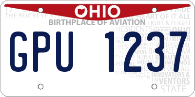 OH license plate GPU1237