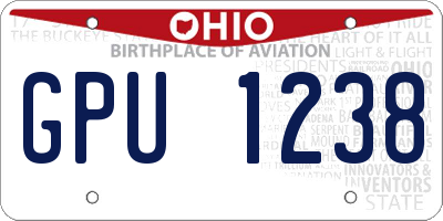 OH license plate GPU1238