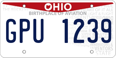 OH license plate GPU1239