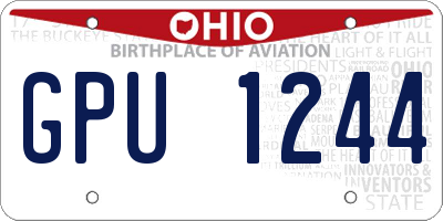 OH license plate GPU1244