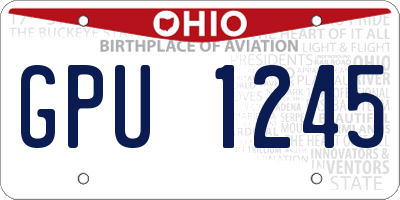 OH license plate GPU1245